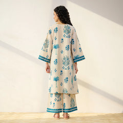 Mehfil Cotton Printed Co-ord Set in Off White Monotone- By Reet Lifestye