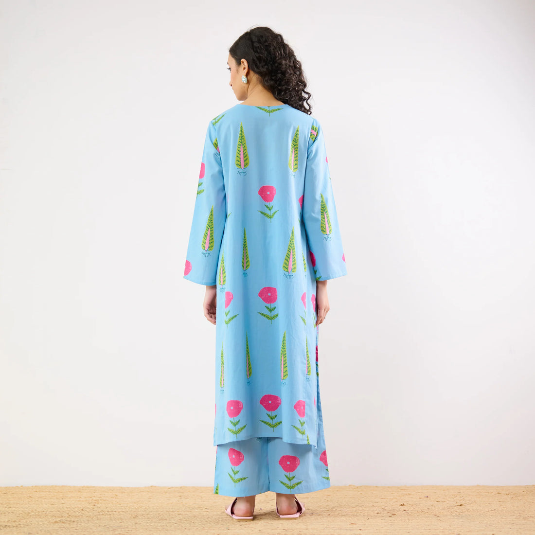 Begum’s Bagh Printed Co-ord Set in Baby Pink- By Reet Lifestyle