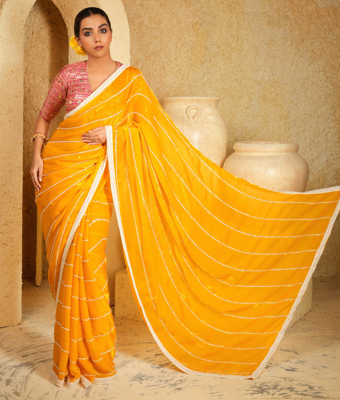 Lightweight tissue saree