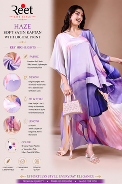 Haze Soft Satin Digital Print Kaftan