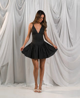 Cotton Satin Polka Dot Crisscross Dress