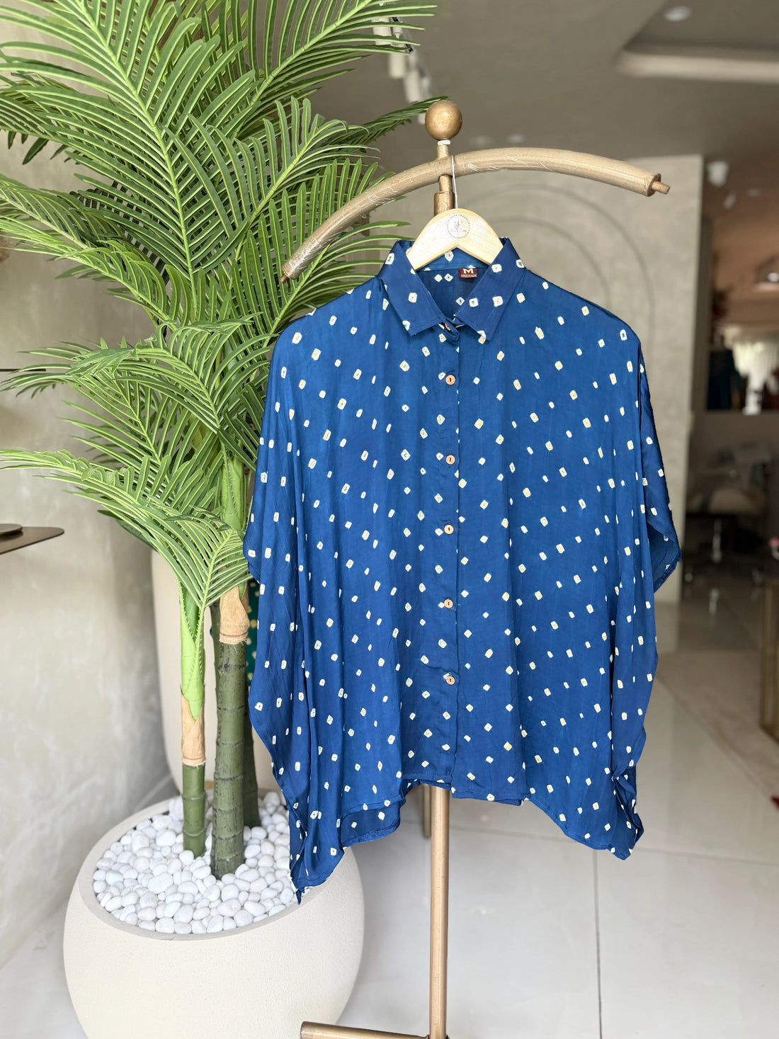 Bandhni Silk Kaftan Shirt
