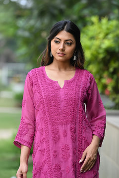 Noor Pista Pure Kota Chikankari Kurta Set