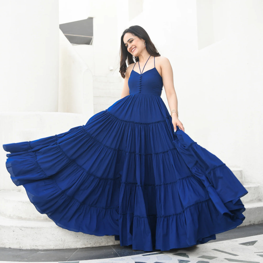 Midnight Breeze Tiered Maxi Dress