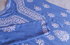 Ice Blue Elegant Rayon Kurta Set