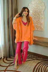 Satin Silk Neermohi Elegant Kaftan Set