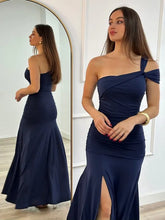 Navy Flat Jersey Knotted Cocktail Dress
