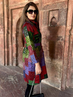 Autumn Pinot Noir Patola Silk Trench Coat