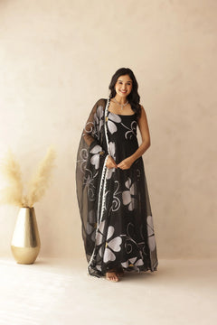 Bloom Canvas Handpainted Georgette Anarkali Suit Set