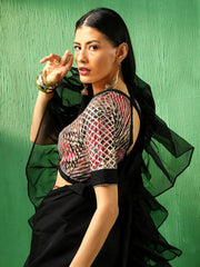 black party wear saree