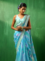 organza saree with blouse