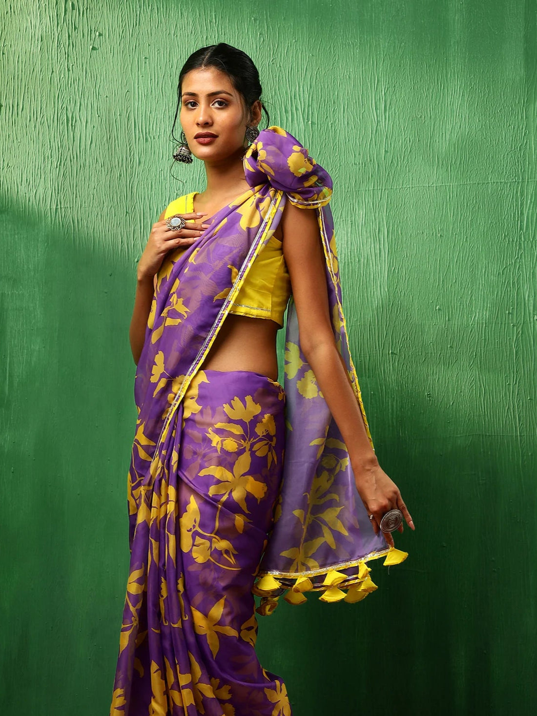 Adaa Violet Organza Saree