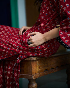 Jalaja Ajrakh Print Pure Cotton Kurta Set