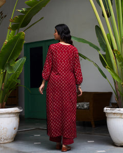 Jalaja Ajrakh Print Pure Cotton Kurta Set