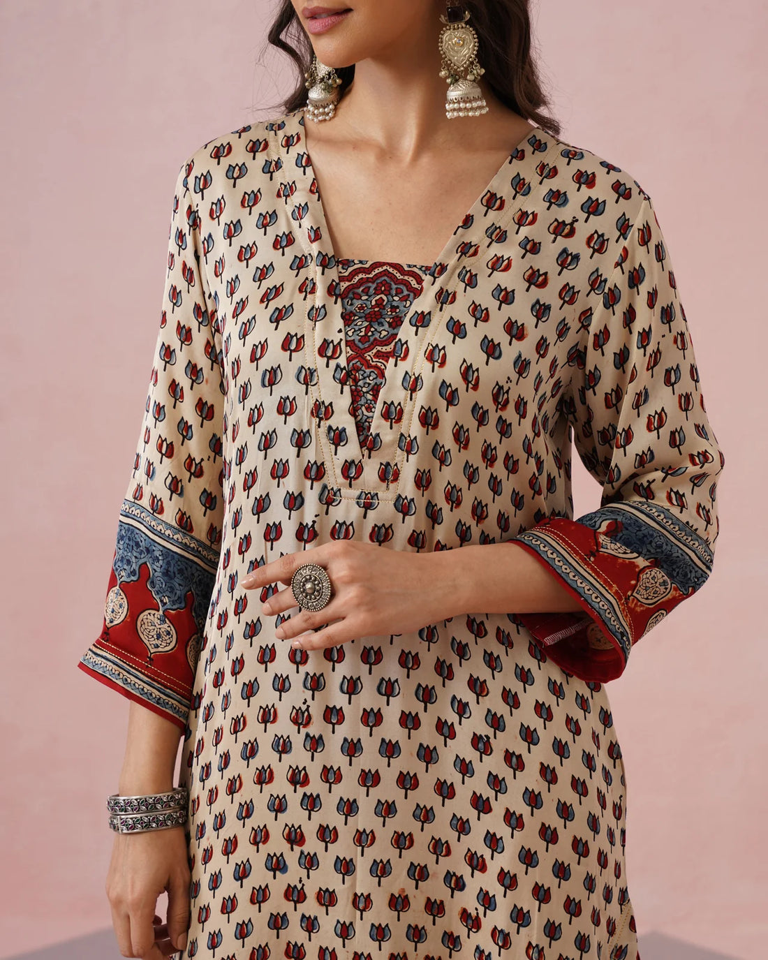 Rangrez Ajrakh Printed Cotton Kurta Suit Set