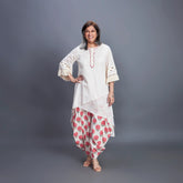 Goro Set - white Red dhoti co-ord