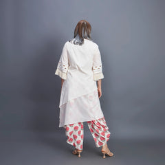 Goro Set - white Red dhoti co-ord