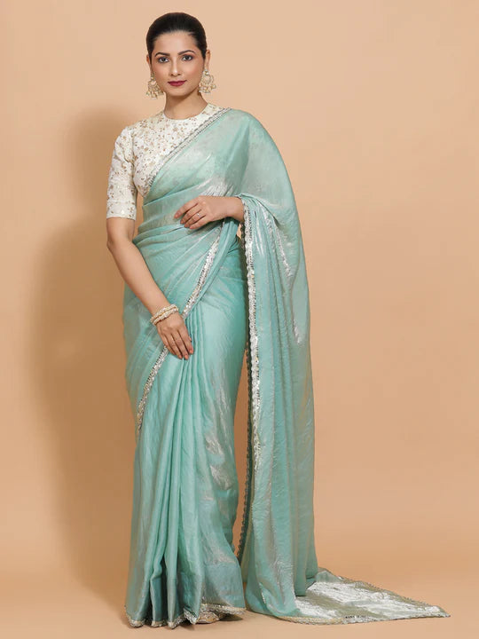 party wear tissue saree