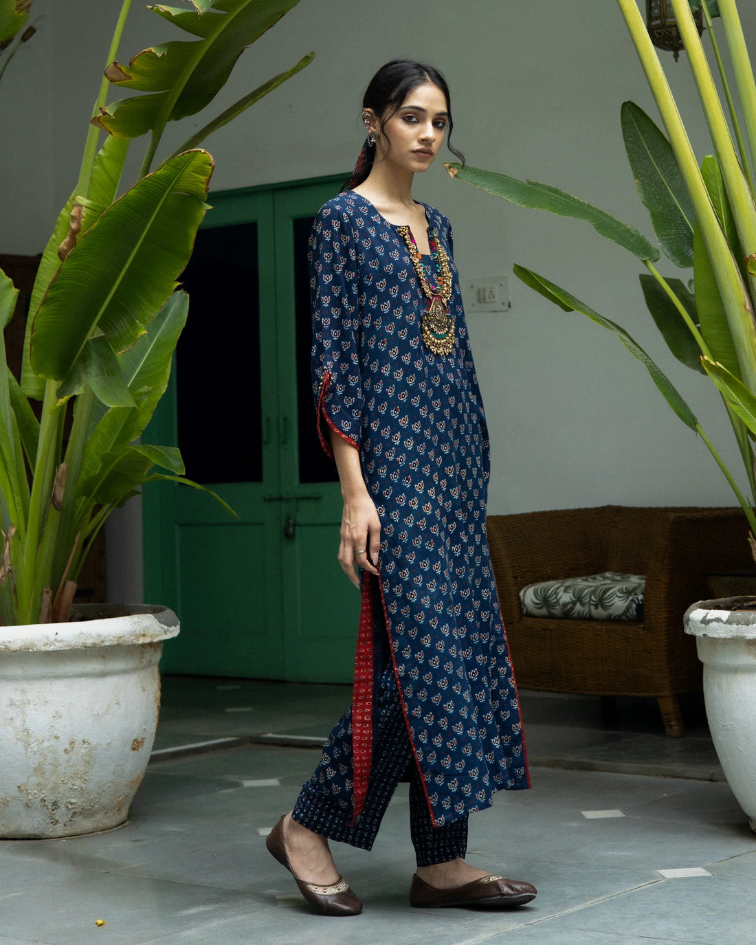 Jalaja Ajrakh Print Pure Cotton Kurta Set