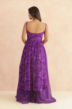 Royal Amethyst Bandhani Georgette Kurta Set