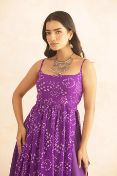 Royal Amethyst Bandhani Georgette Kurta Set