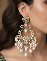 Pearl Rajveer Designer Chandbali Earrings