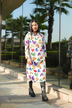 Banana Leaf Maxi Hoodie Dress