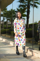 Banana Leaf Maxi Hoodie Dress