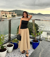 Beige Drop Waist Dress