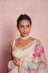 organza silk with scallop border