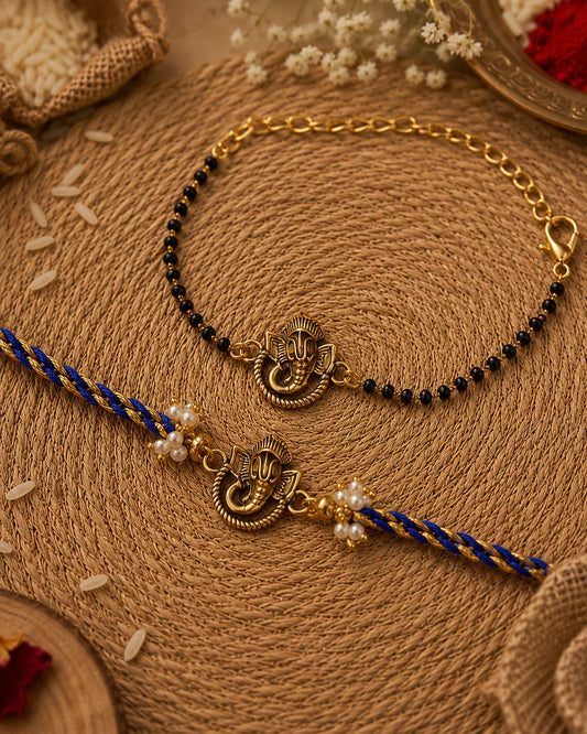 Raksha Bandhan Bhabhi Rakhi Bracelet & Tilak Set