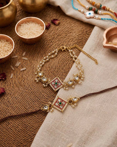 Raksha Bandhan Bhaiya Bhabhi Rakhi with Tilak Set