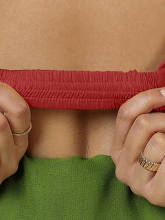 Red Readymade Sleeveless Blouse