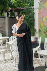 Black Paula Cotton Saree