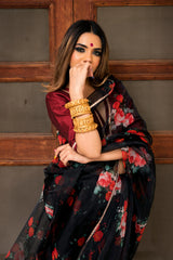 organza silk saree