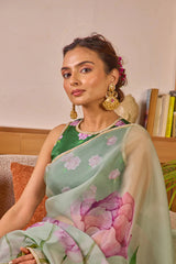 organza silk with embroidery