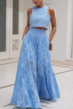 Eyelet cotton coord set