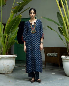 Jalaja Ajrakh Print Pure Cotton Kurta Set