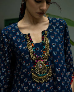 Jalaja Ajrakh Print Pure Cotton Kurta Set