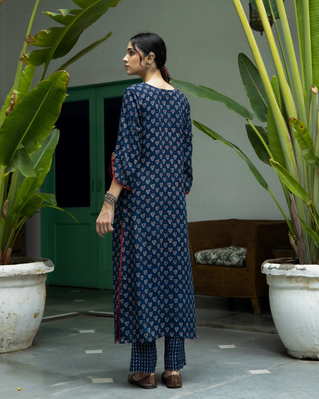 Jalaja Ajrakh Print Pure Cotton Kurta Set