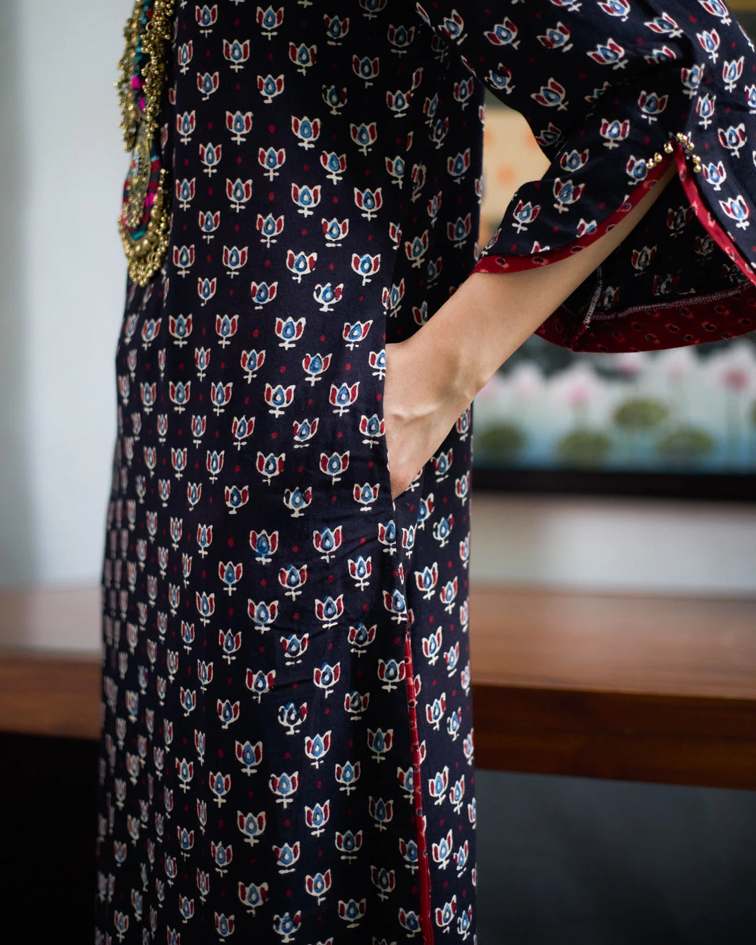 Jalaja Ajrakh Print Pure Cotton Kurta Set