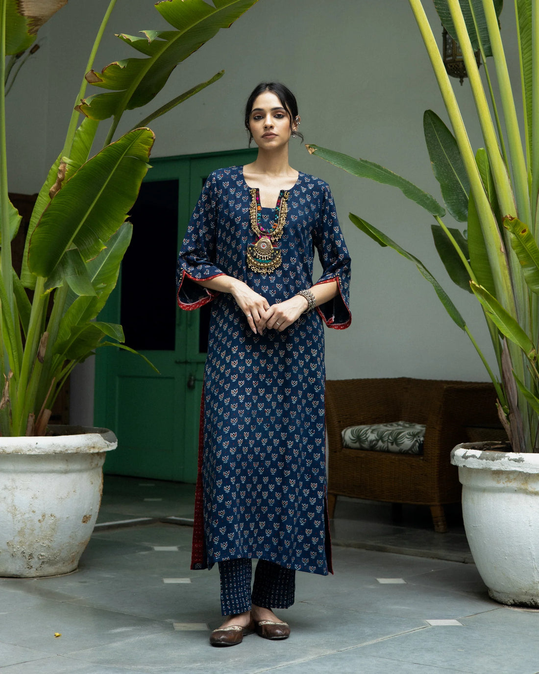 Jalaja Ajrakh Print Pure Cotton Kurta Set