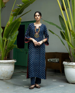 Jalaja Ajrakh Print Pure Cotton Kurta Set