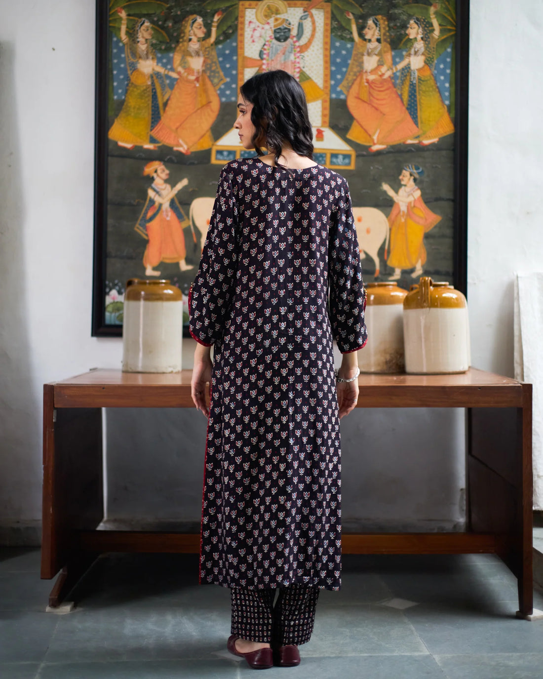 Jalaja Ajrakh Print Pure Cotton Kurta Set