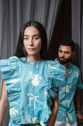 Blue Summer Spring Dress Set