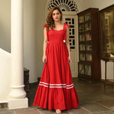 Fiery Red Radiance Cotton Dress