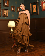 Off-shoulder ghaghra dress for weddings