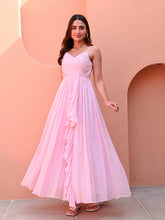 Pink Georgette Lurex Shine Dress