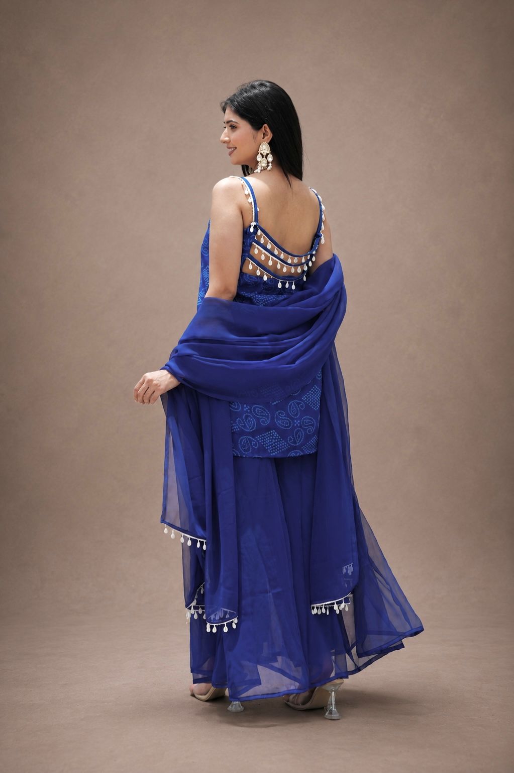 Neel Tara Bandhani Sharara Set