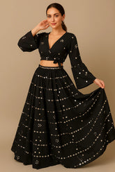 Multi-Style Cotton Mirror Embroidered Lehenga Set